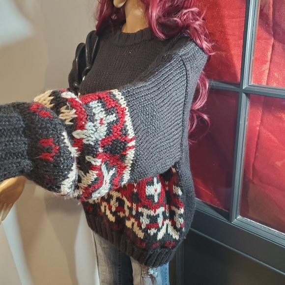 Vintage Baggy Knit Crew Neck Sweater - Picture 3 of 5